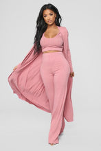 Mauve Always A Favorite Wide Rib Cardigan Set