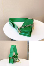 Green Fashion Faux Shiny Leather Shoulder Bag