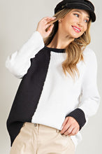 Black Colorblock Knit Sweater