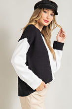 Black Colorblock Knit Sweater