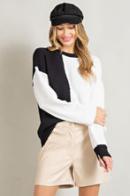Black Colorblock Knit Sweater