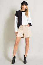 Black Colorblock Knit Sweater