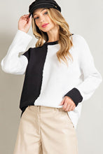 Black Colorblock Knit Sweater
