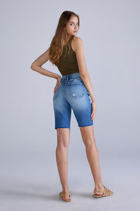 Medium Blue High Rise Bermuda
