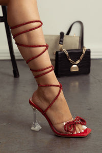 Red Glitter Rope Heels