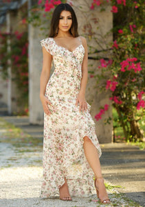White Linnea Floral Maxi Dress