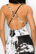 Print Fabric Sleeveless Midi Dress With Cross Back