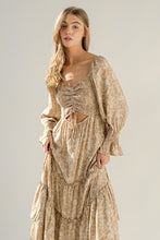 Taupe Moss Velvet Tiered Dress