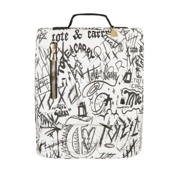 White Graffiti Backpack