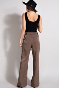 Dark Brown  Straight Leg Pants