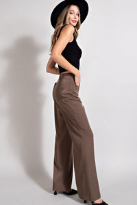 Dark Brown  Straight Leg Pants