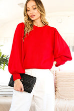 Red Long Sleeve With Pin Tuck Detail Cut Out Back Sweater Top
