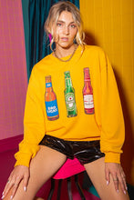 Yellow Glitter Beer Series Graphic Sweatshirts
