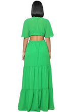 Green Sexy Chiffon Maxi Dress