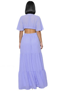 Lavender Sexy Chiffon Maxi Dress