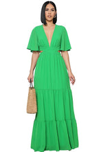 Green Sexy Chiffon Maxi Dress