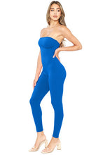 Blue Snatched Under Bust Tube Top Jumpsuit