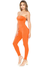 Orange Snatched Under Bust Tube Top Jumpsuit