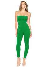 Green Snatched Under Bust Tube Top Jumpsuit