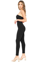 Black Snatched Under Bust Tube Top Jumpsuit