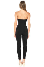 Black Snatched Under Bust Tube Top Jumpsuit