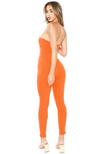 Orange Snatched Under Bust Tube Top Jumpsuit