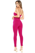 Fuchsia Snatched Under Bust Tube Top Jumpsuit