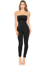 Black Snatched Under Bust Tube Top Jumpsuit