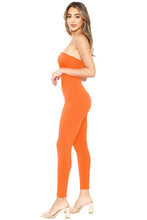 Orange Snatched Under Bust Tube Top Jumpsuit