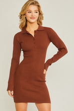 Auburn Long Sleeve Ribbed Polo Dress