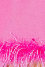 Fuchsia Sweatshirt With Feather Trim