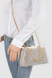 Gold Rhinestone Party Clutch
