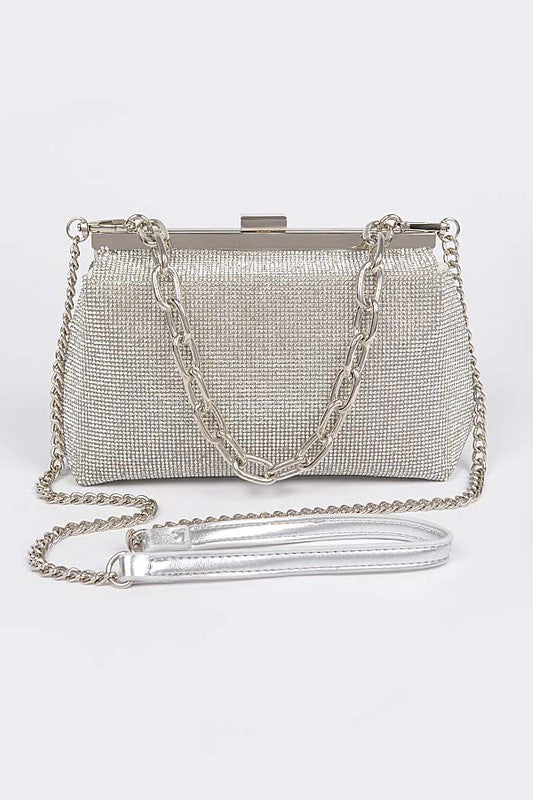 Silver Rhinestone Party Clutch