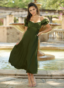 Olive Maldives Midi Dress