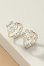 Silver Mini Flower Huggie Hoop Earrings