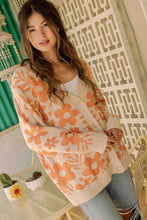 Creme Daisy Print Knitted Cardigan