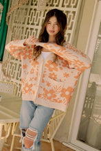 Creme Daisy Print Knitted Cardigan
