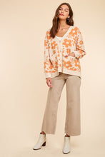 Creme Daisy Print Knitted Cardigan