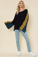 Black Mini Waffle Bell Sleeve Tunic Top