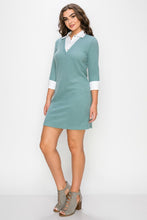 Dusty Blue Cozy Rib 2 Fer Dress