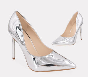 Silver Fashion Pointed Toe High Heels