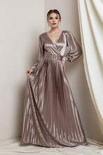 Mocha Surplice V Neck Satin Dress With Belt
