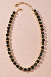 Black Rhinestone Party Fashion Necklace