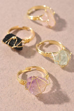Mint Crystal Gem Statement Rings