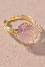 Purple Crystal Gem Statement Rings