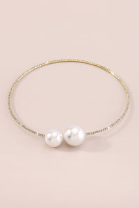 Gold Elegant Big Pearls Collar Necklace