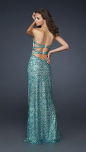 Pearl Green Full Sequin Sweetheart Neckline Long Dress