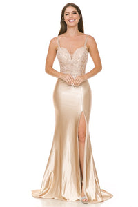 Champagne Gold Sweetheart Embroidered Formal Dress With Jacket
