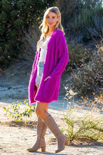 Fuchsia Fuzzy Cable Cardigan