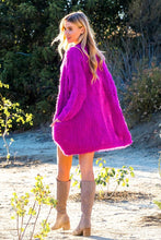 Fuchsia Fuzzy Cable Cardigan